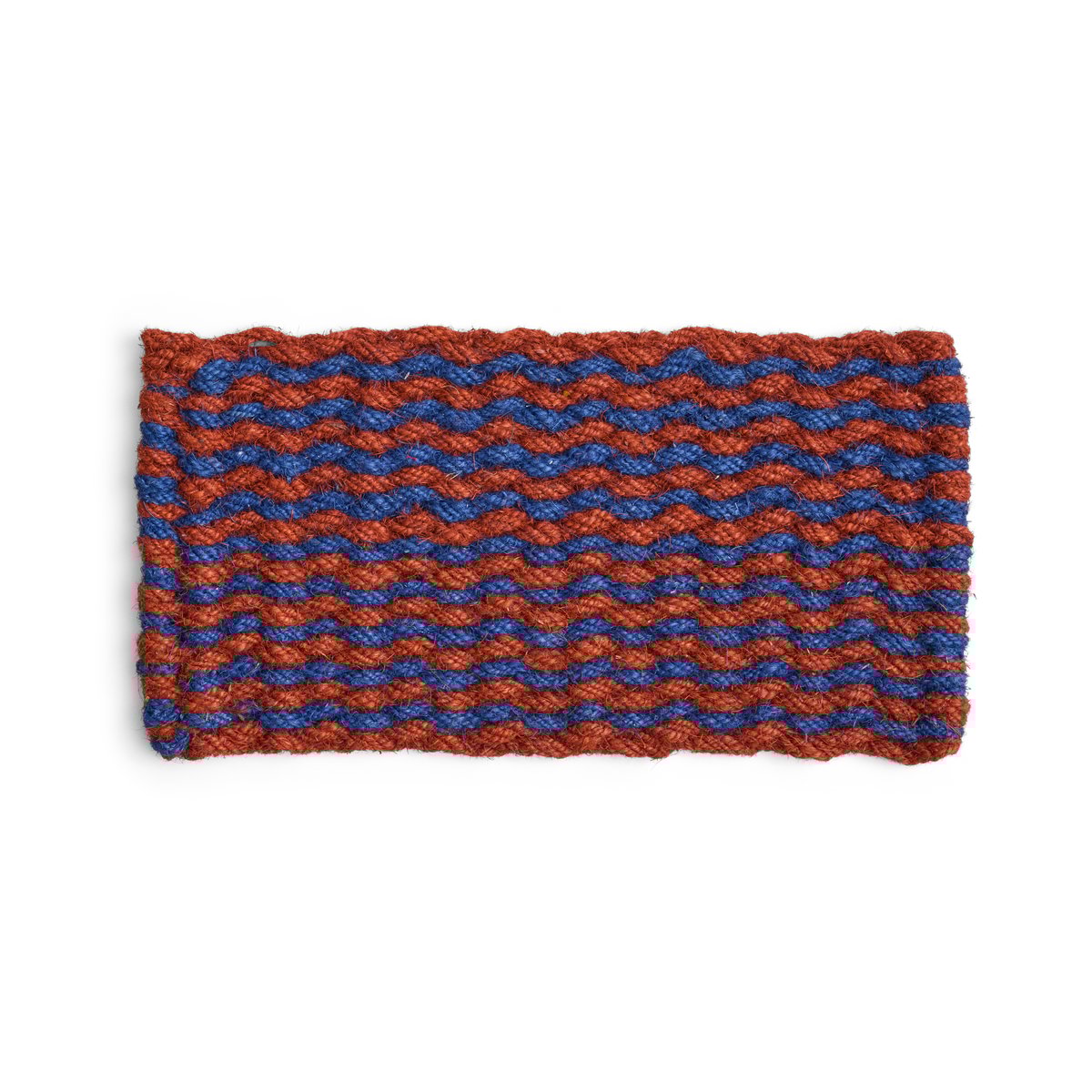 HAY Coco Stripe Wave Fußabstreifer Brown-navy