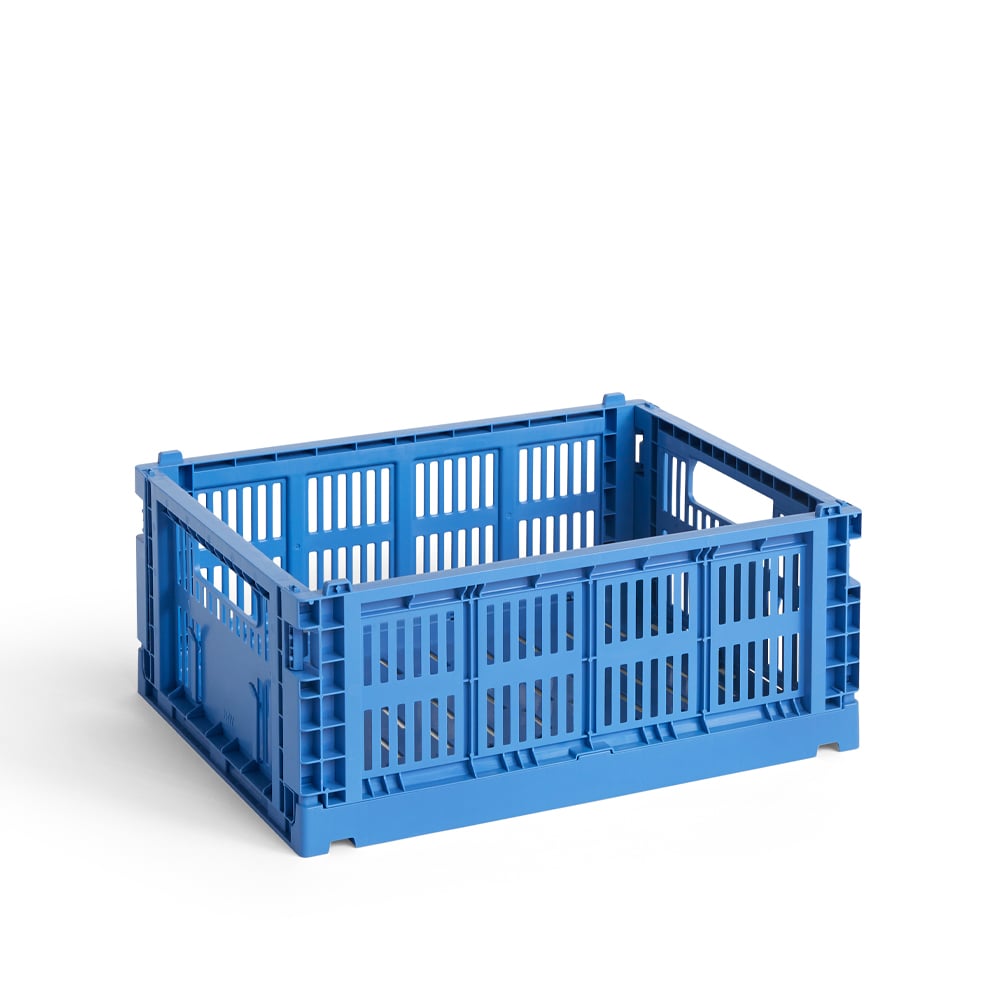 HAY Colour Crate M 26,5 x 34,5cm Electric blue | Skandinavisches Design | Aufbewahrungskörbe | Blau
