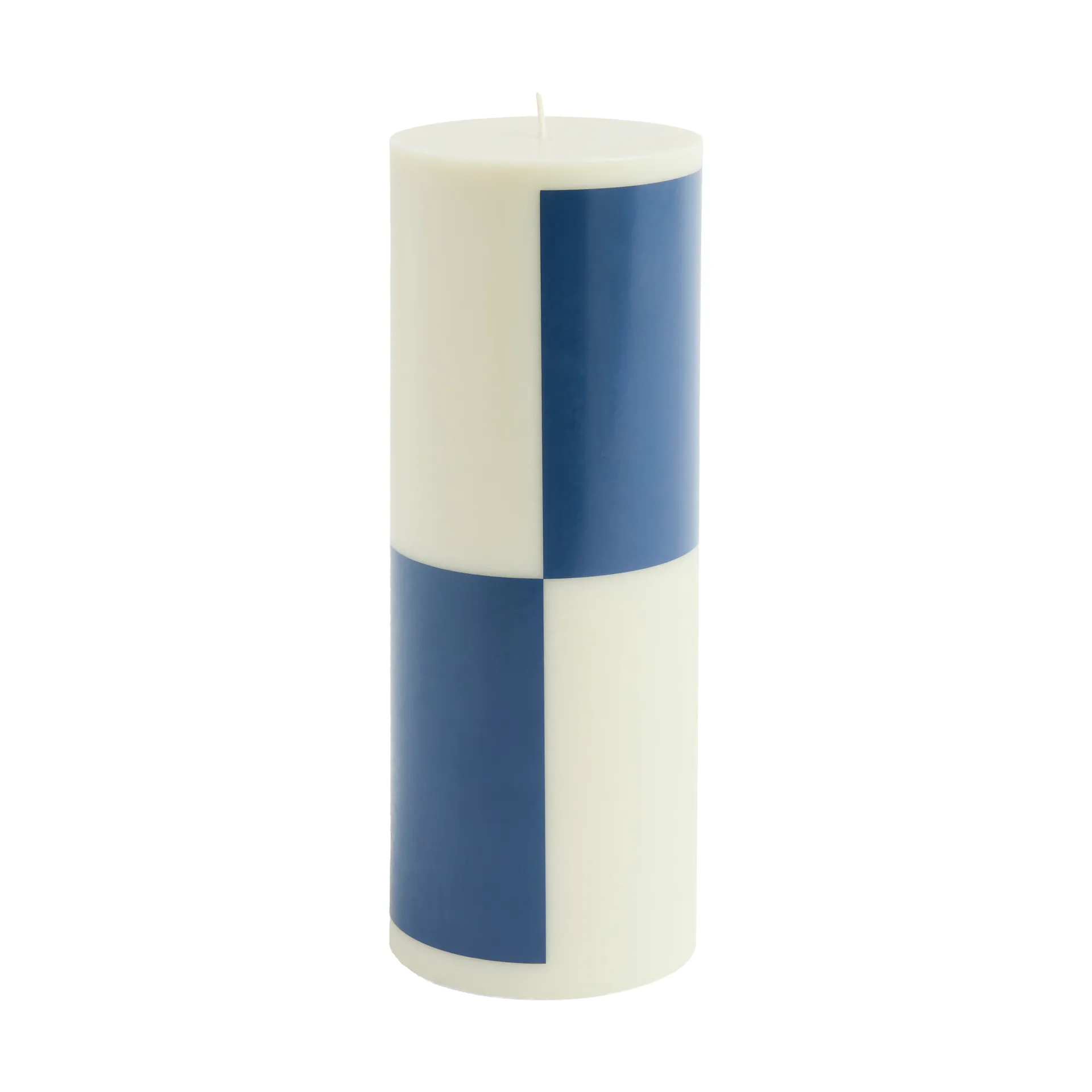 Column Candle Blockkerze large 25 cm, Milky green-dark blue HAY
