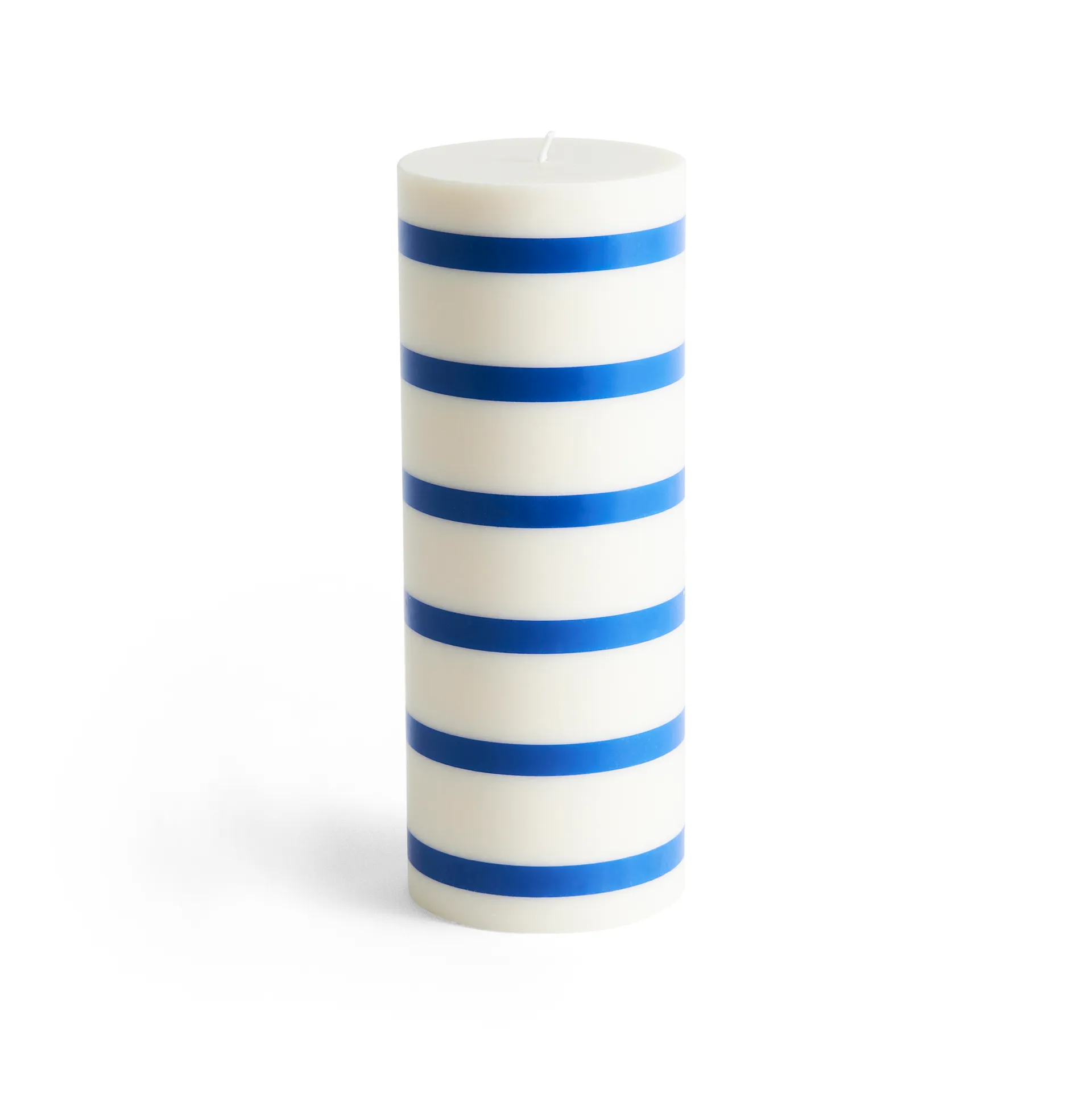 Column Candle Blockkerze large 25cm, Off white-blue HAY