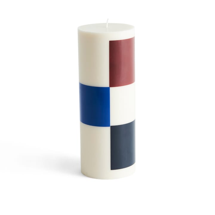 Column Candle Blockkerze large 25cm - Off white-brown-black-blue - HAY