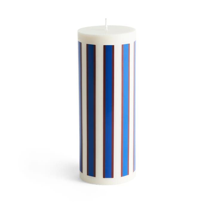 Column Candle Blockkerze large 25cm - Off white-brown-blue - HAY