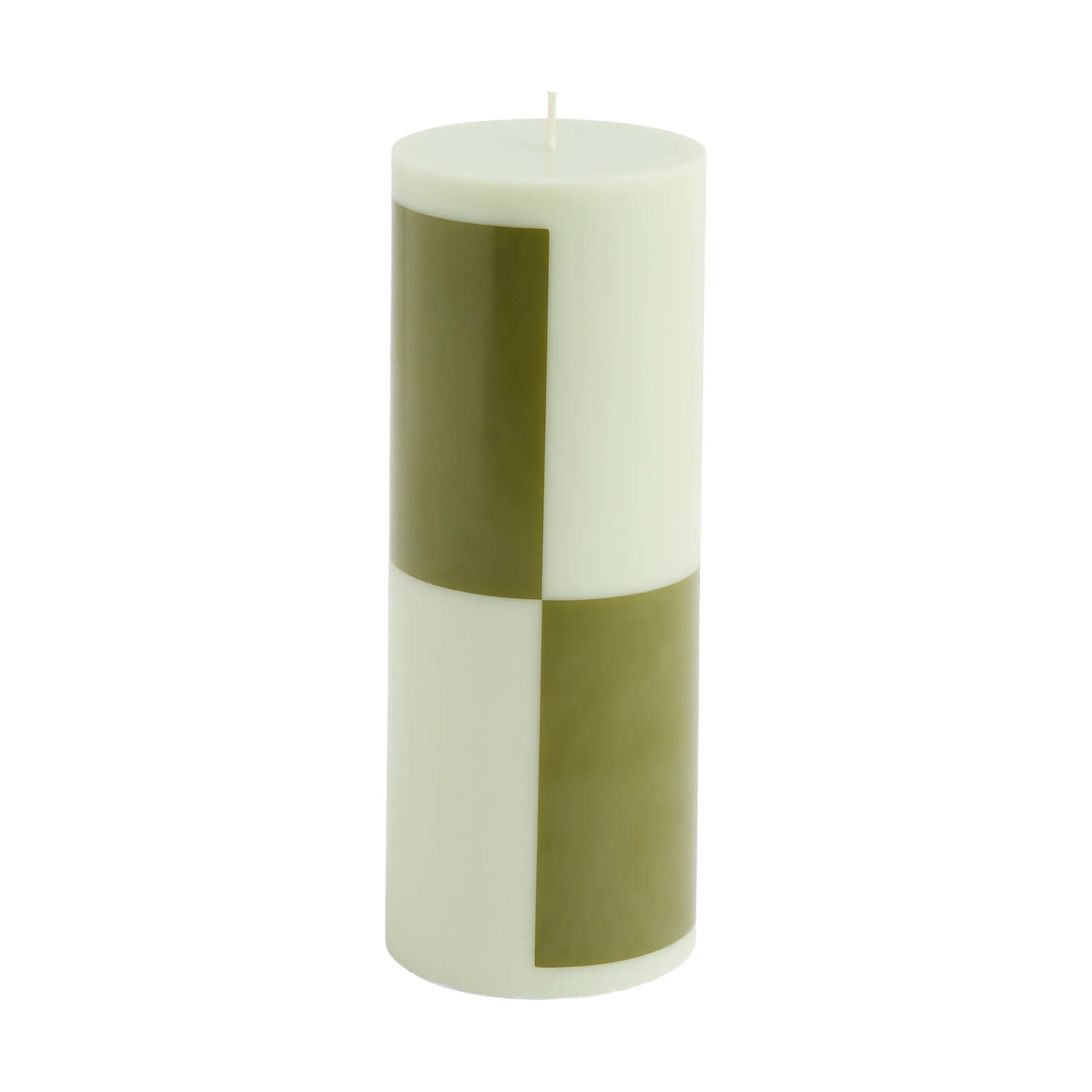 Column Candle Blockkerze Medium 20 cm, Light green-army green HAY