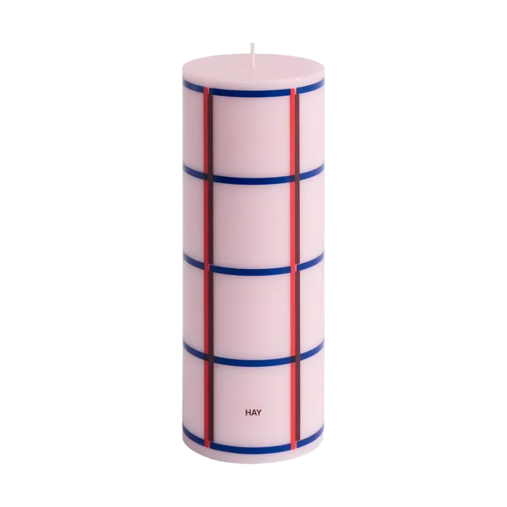 Column Candle Blockkerze medium 20 cm - Light pink-red-bordeaux-dark blue - HAY