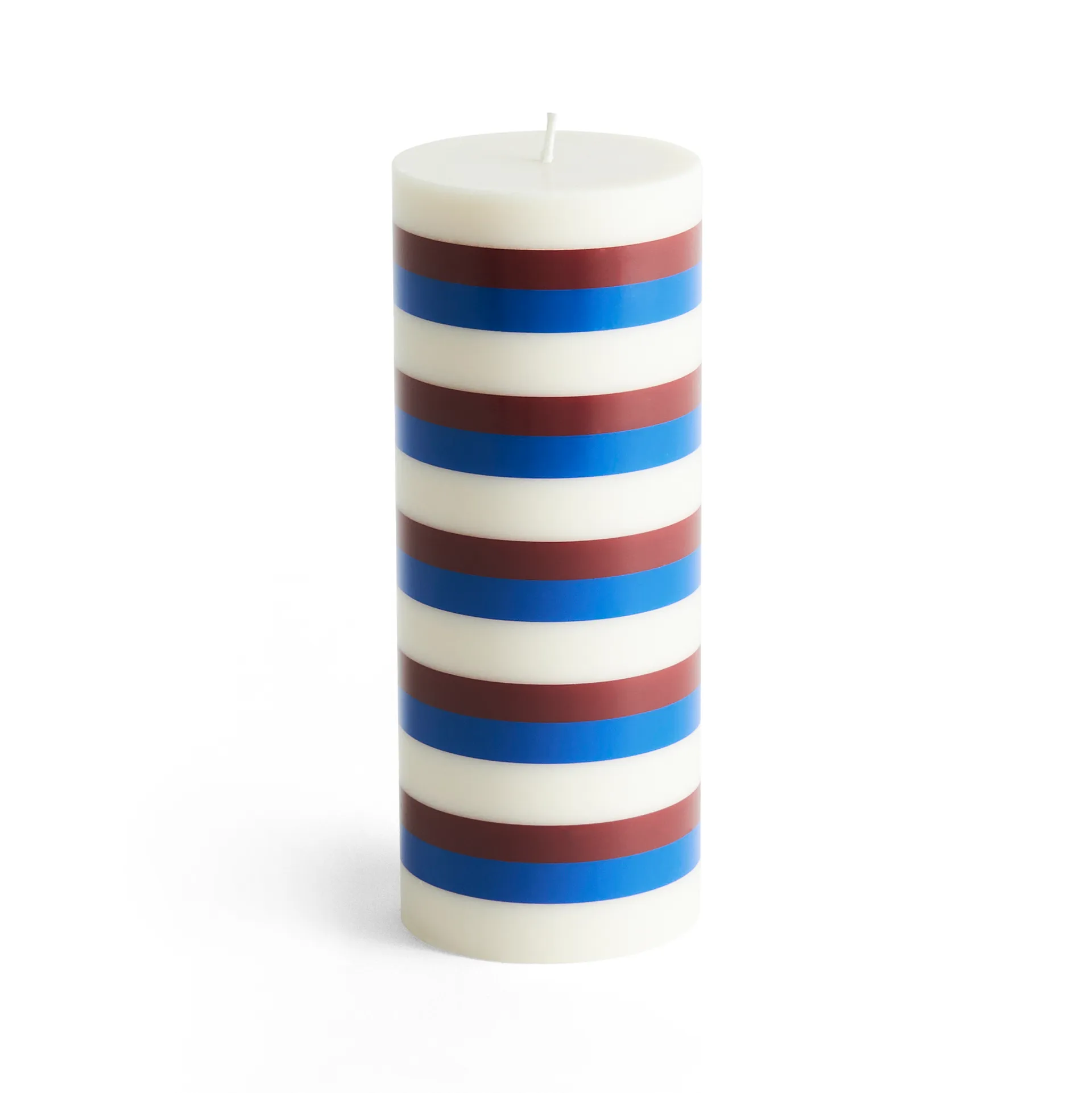 Column Candle Blockkerze medium 20 cm, Off white-brown-blue HAY
