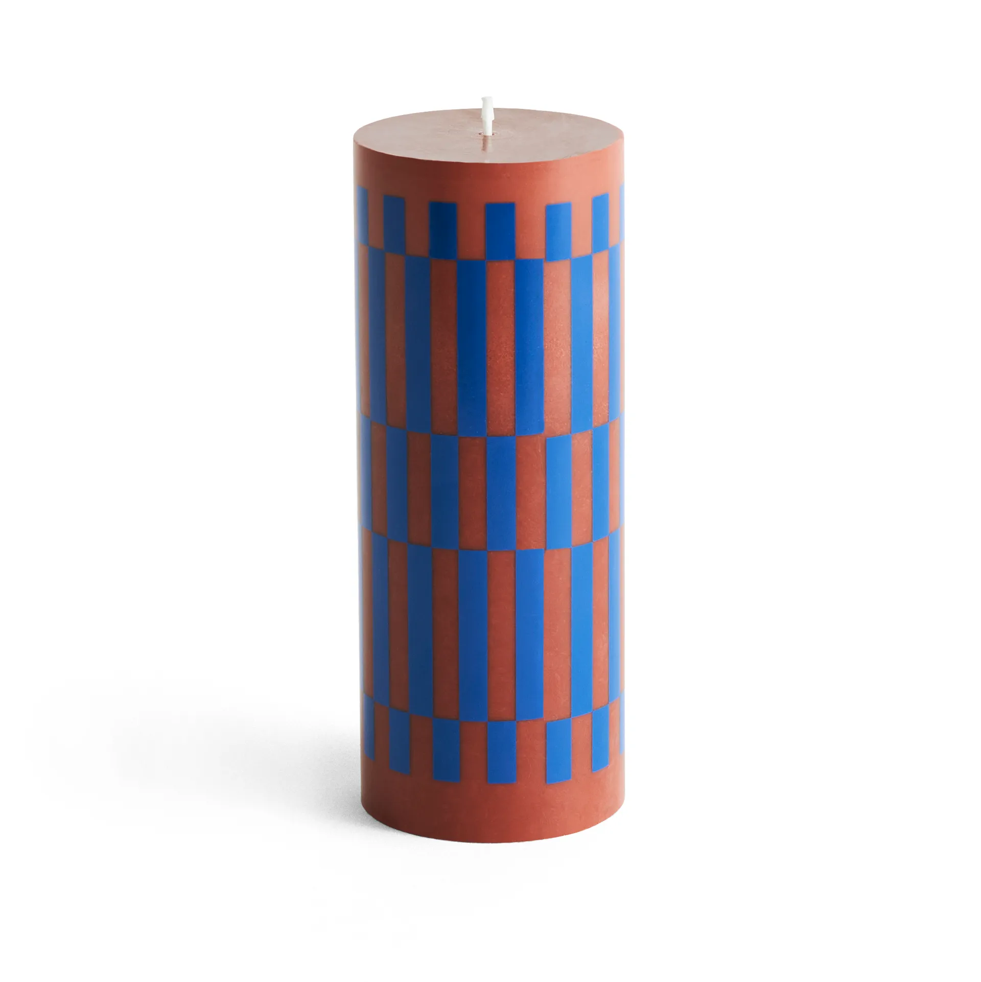 Column Candle Blockkerze medium 20cm, Brown-blue HAY