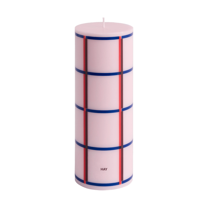 Column Candle Blockkerze medium 20cm, Light pink-red-bordeaux-dark blue HAY