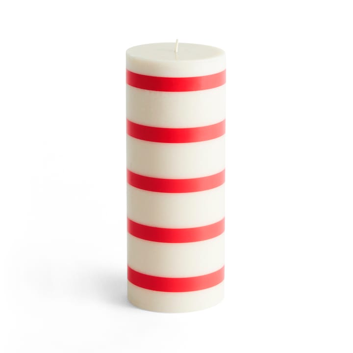 Column Candle Blockkerze medium 20cm - Off white-red - HAY