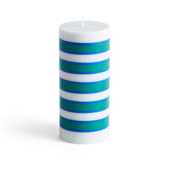 Column Candle Blockkerze small 15cm - Light grey-blue-green - HAY