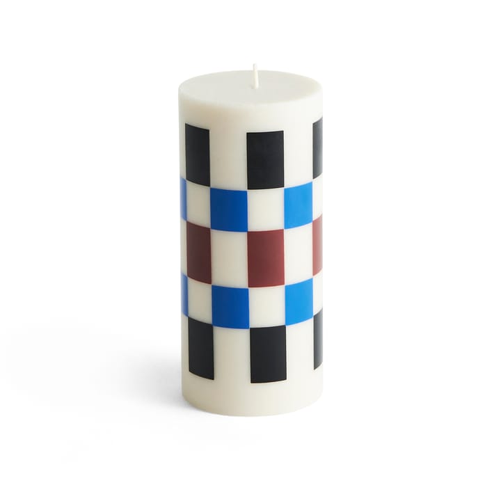 Column Candle Blockkerze small 15cm - Off white-brown-black-blue - HAY