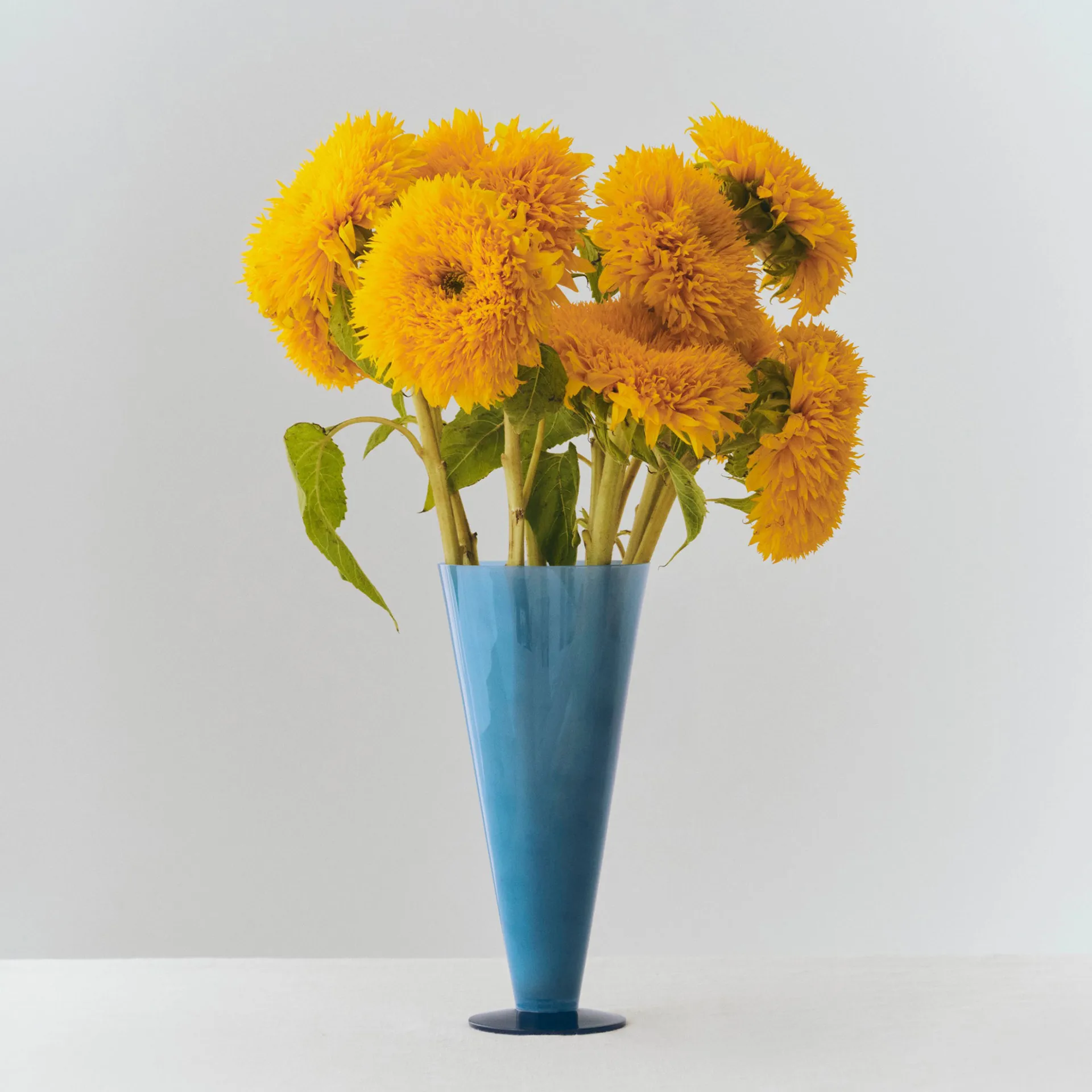 Conical Vase, Petrol blue-dark blue, large HAY