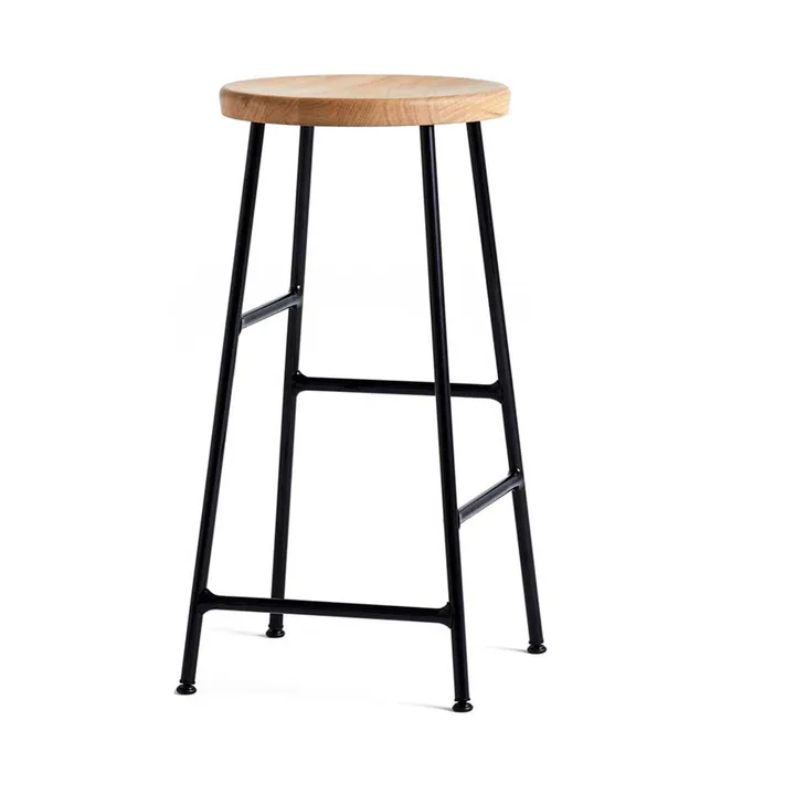 Cornet runder Barhocker 65 cm - Oiled oak-soft black - HAY
