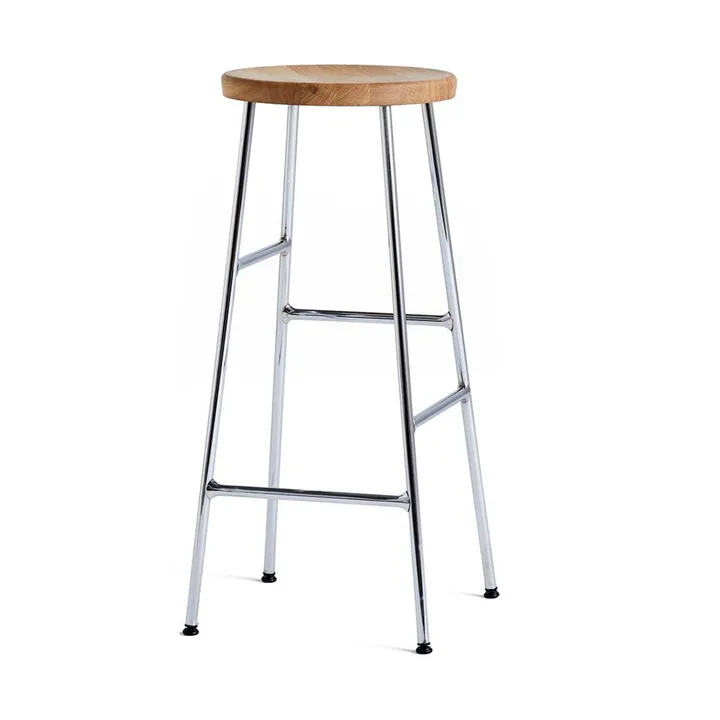 Cornet runder Barhocker 75 cm - Oiled oak-chrome - HAY