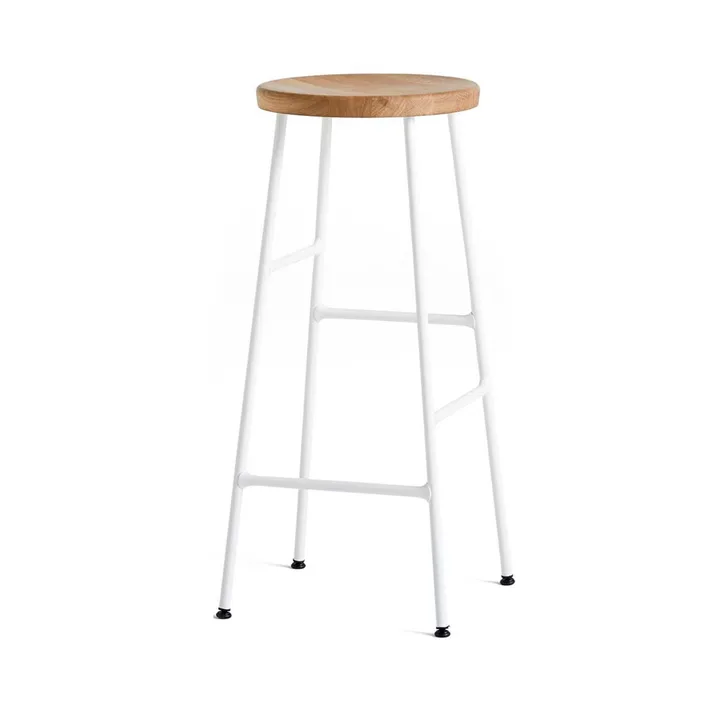 Cornet runder Barhocker 75 cm - Oiled oak-cream white - HAY