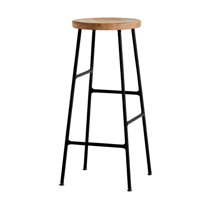 Cornet runder Barhocker 75 cm - Oiled oak-soft black - HAY
