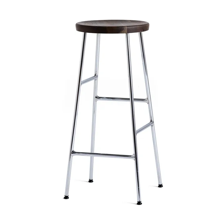 Cornet runder Barhocker 75 cm - Smoked oiled oak-chrome - HAY