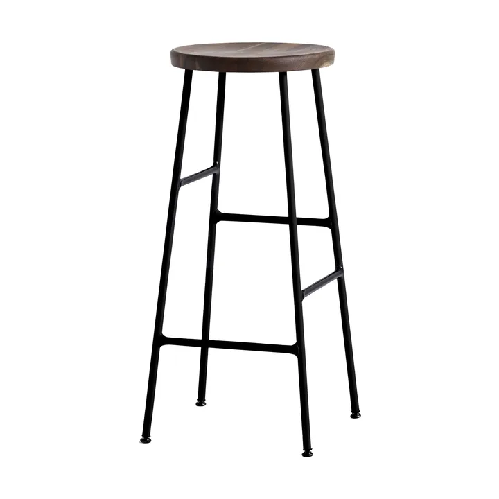 Cornet runder Barhocker 75 cm - Smoked oiled oak-soft black - HAY