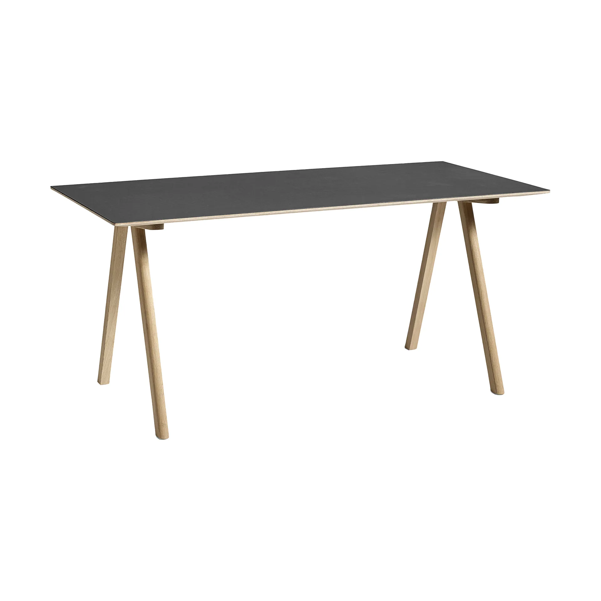 CPH10 2.0 Schreibtisch 80x160 cm, Black linoleum-lacquered oak HAY