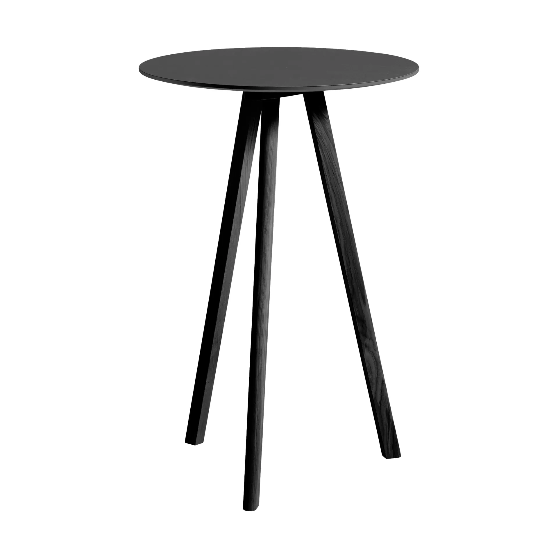 CPH20 2.0 Bartisch Ø70 cm, Black linoleum-lacquered oak HAY