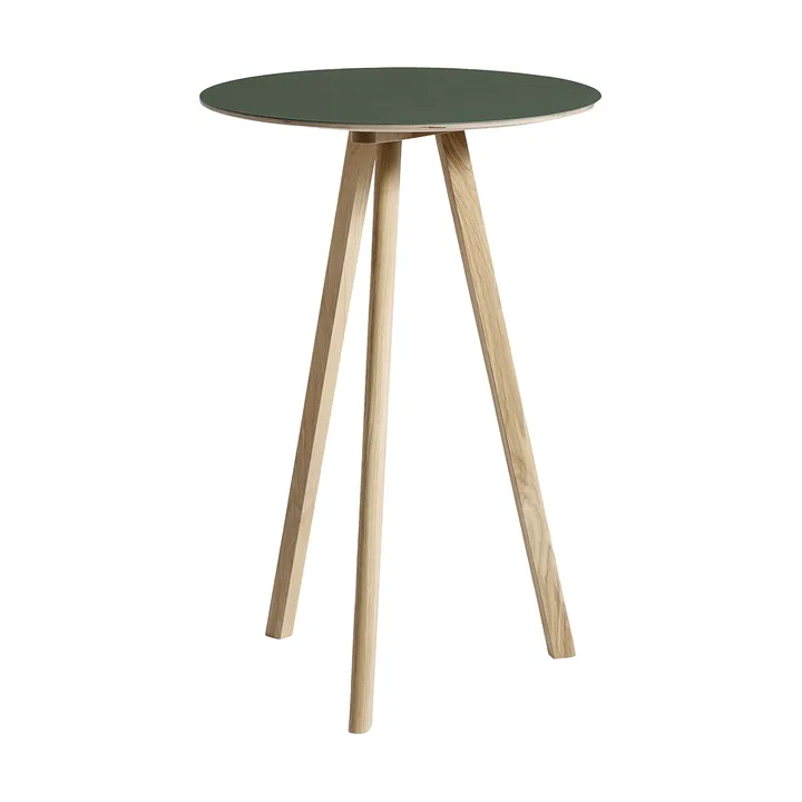 CPH20 2.0 Bartisch Ø70 cm - Green linoleum-lacquered oak - HAY