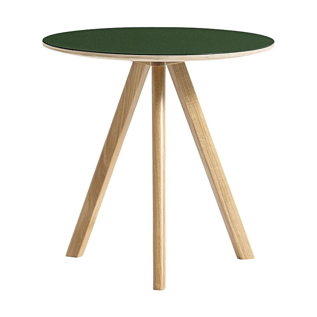CPH20 2.0 Couchtisch Ø50 cm, Green linoleum-lacquered oak HAY