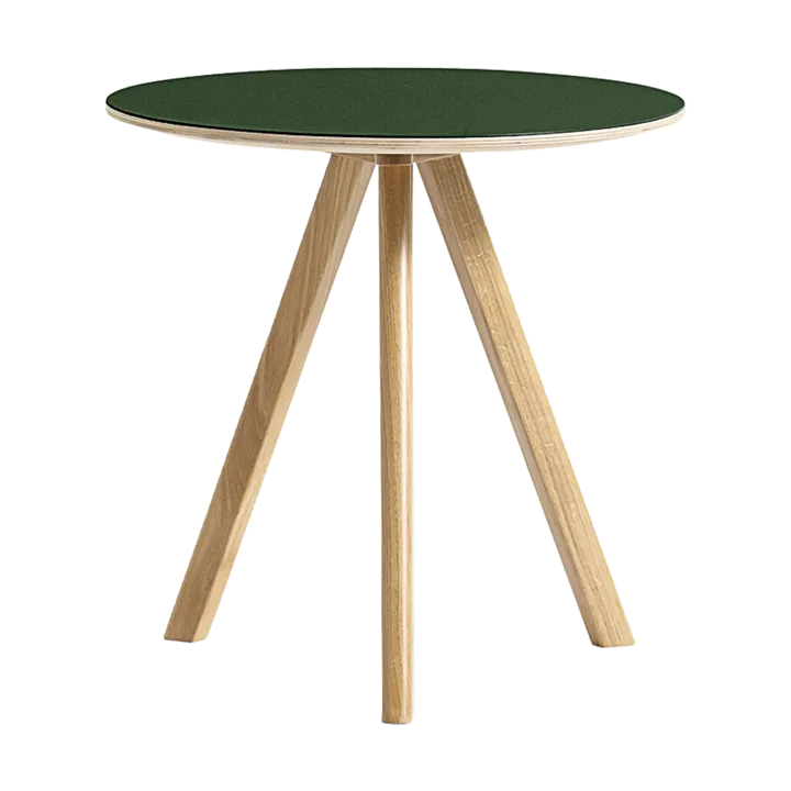 CPH20 2.0 Couchtisch Ø50 cm - Green linoleum-lacquered oak - HAY