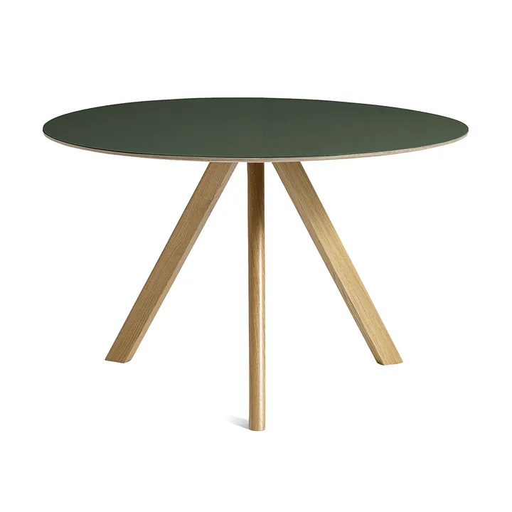 CPH20 2.0 Esstisch Ø120 cm - Green linoleum-lacquered oak - HAY