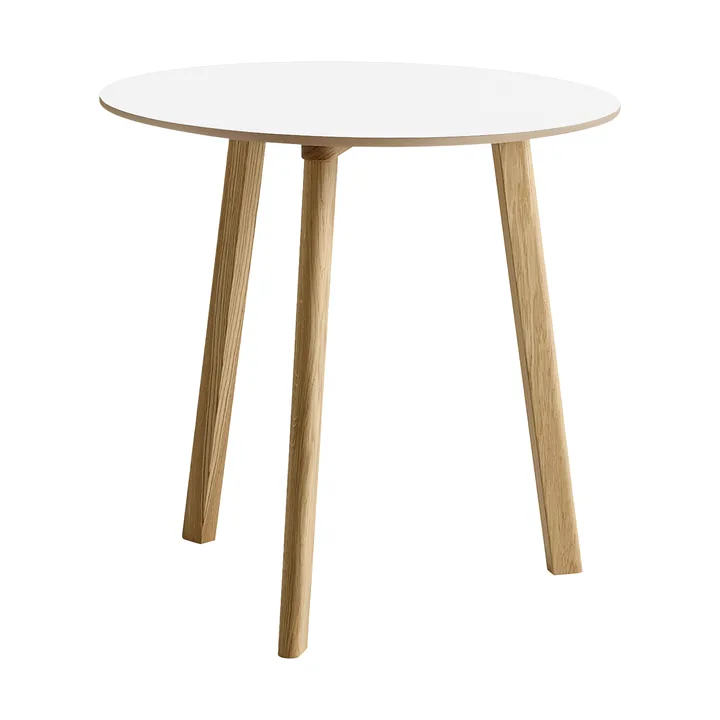 CPH220 Deux 2.0 Tisch Ø75 cm - Pearl white-lacquered oak - HAY