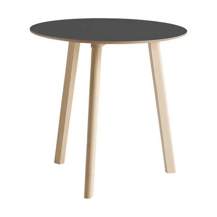 CPH220 Deux 2.0 Tisch Ø75 cm - Stone grey-untreated beech - HAY