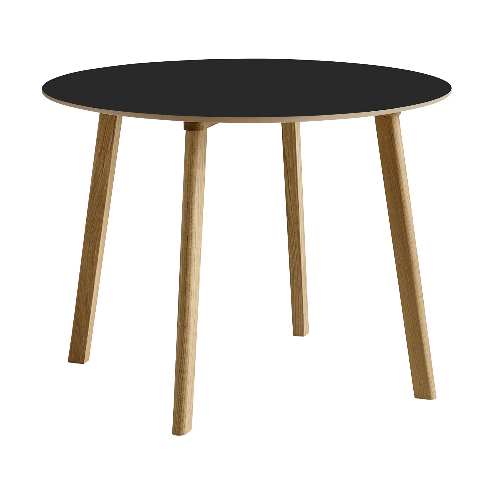 CPH220 Deux 2.0 Tisch Ø98 cm, Black laminate-lacquered oak HAY