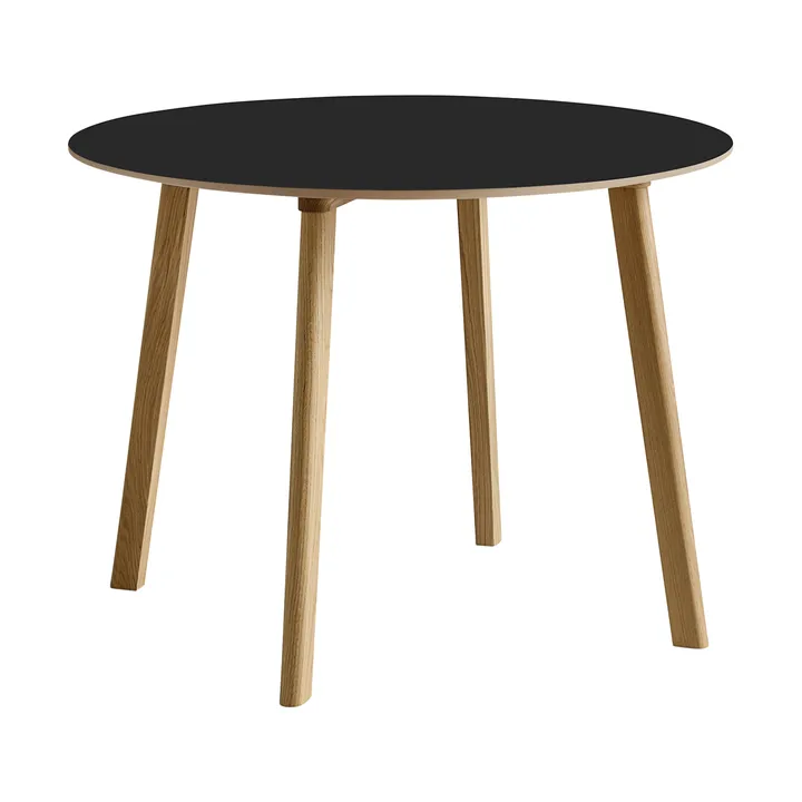 CPH220 Deux 2.0 Tisch Ø98 cm - Black laminate-lacquered oak - HAY