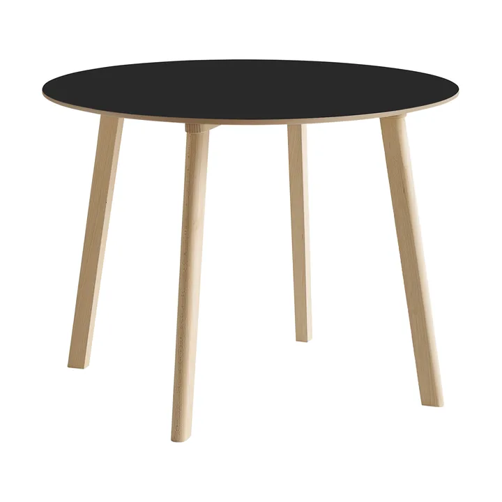 CPH220 Deux 2.0 Tisch Ø98 cm - Black laminate-untreated beech - HAY