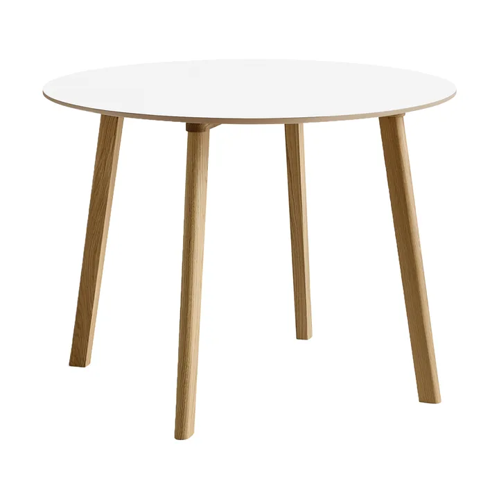CPH220 Deux 2.0 Tisch Ø98 cm - Pearl white-lacquered oak - HAY