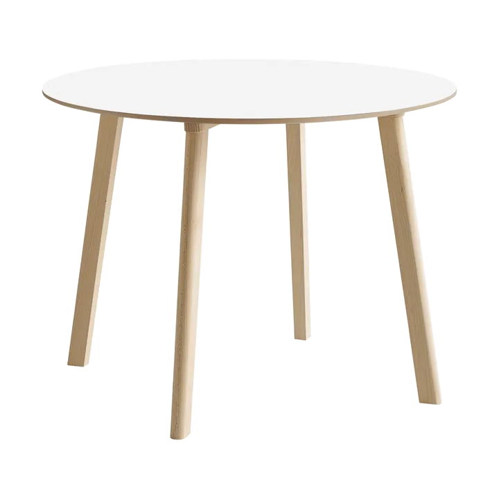CPH220 Deux 2.0 Tisch Ø98 cm - Pearl white-untreated beech - HAY