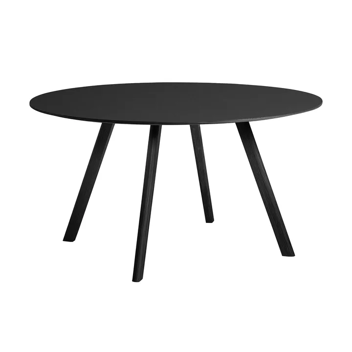 CPH25 2.0 Esstisch Ø140 cm - Black laminate-black lacquered oak - HAY