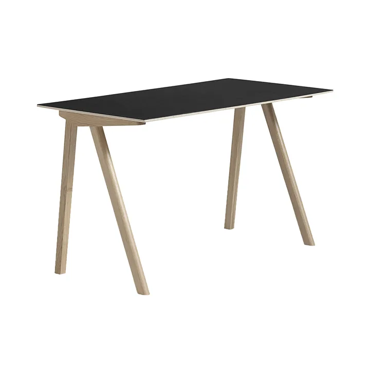 CPH90 2.0 Schreibtisch 65x130 cm - Black linoleum-lacquered oak - HAY