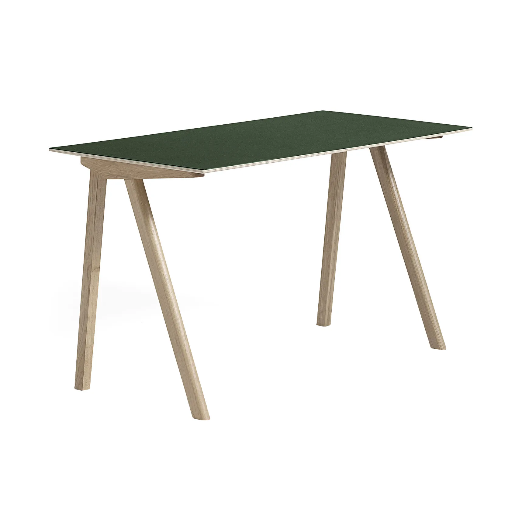 CPH90 2.0 Schreibtisch 65x130 cm, Green linoleum-lacquered oak HAY