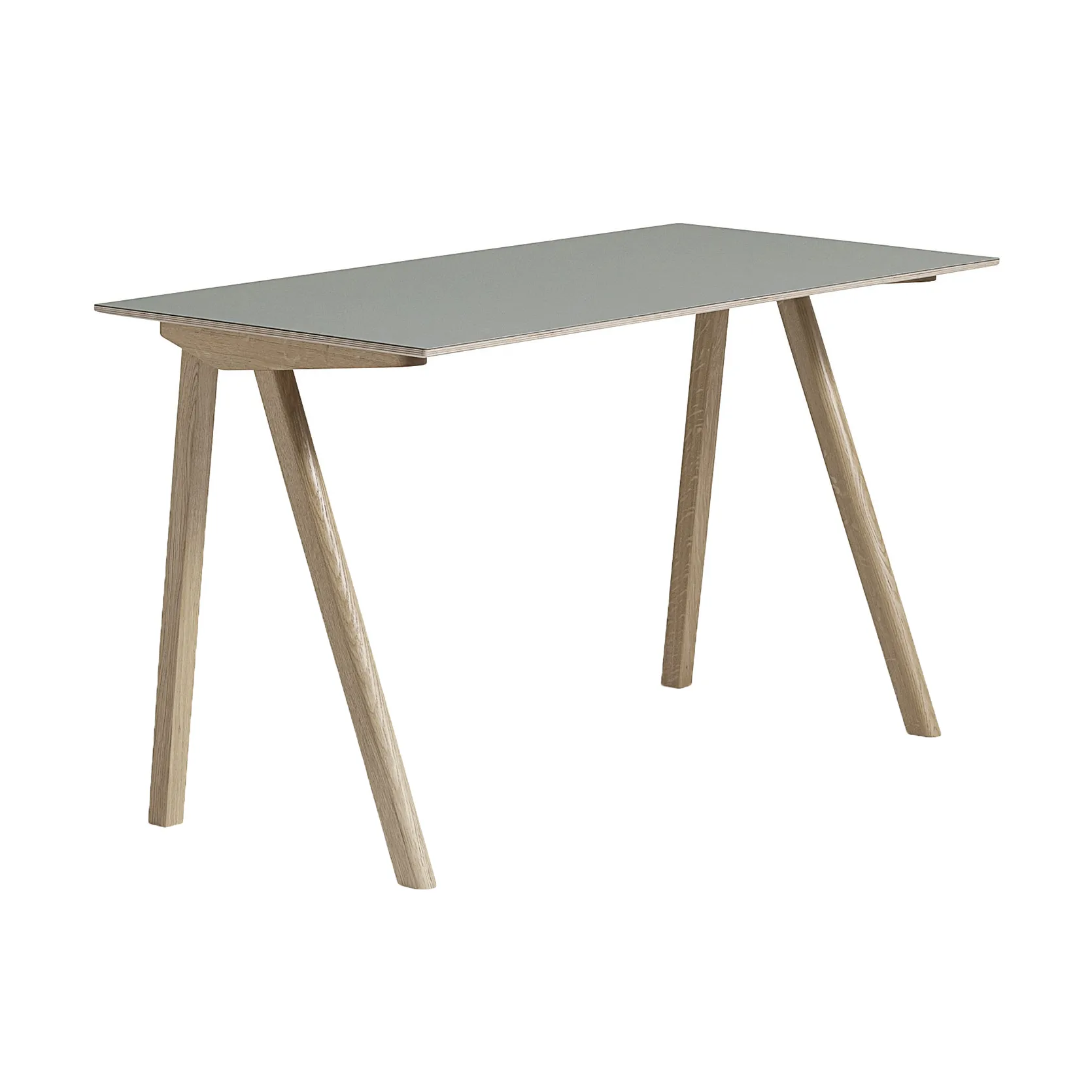 CPH90 2.0 Schreibtisch 65x130 cm, Grey linoleum-lacquered oak HAY