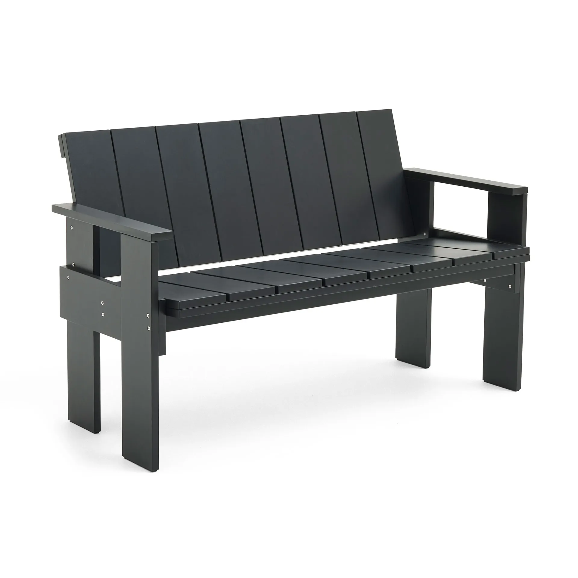 Crate Dining Bench Bank Kiefernholz lackiert, Black HAY