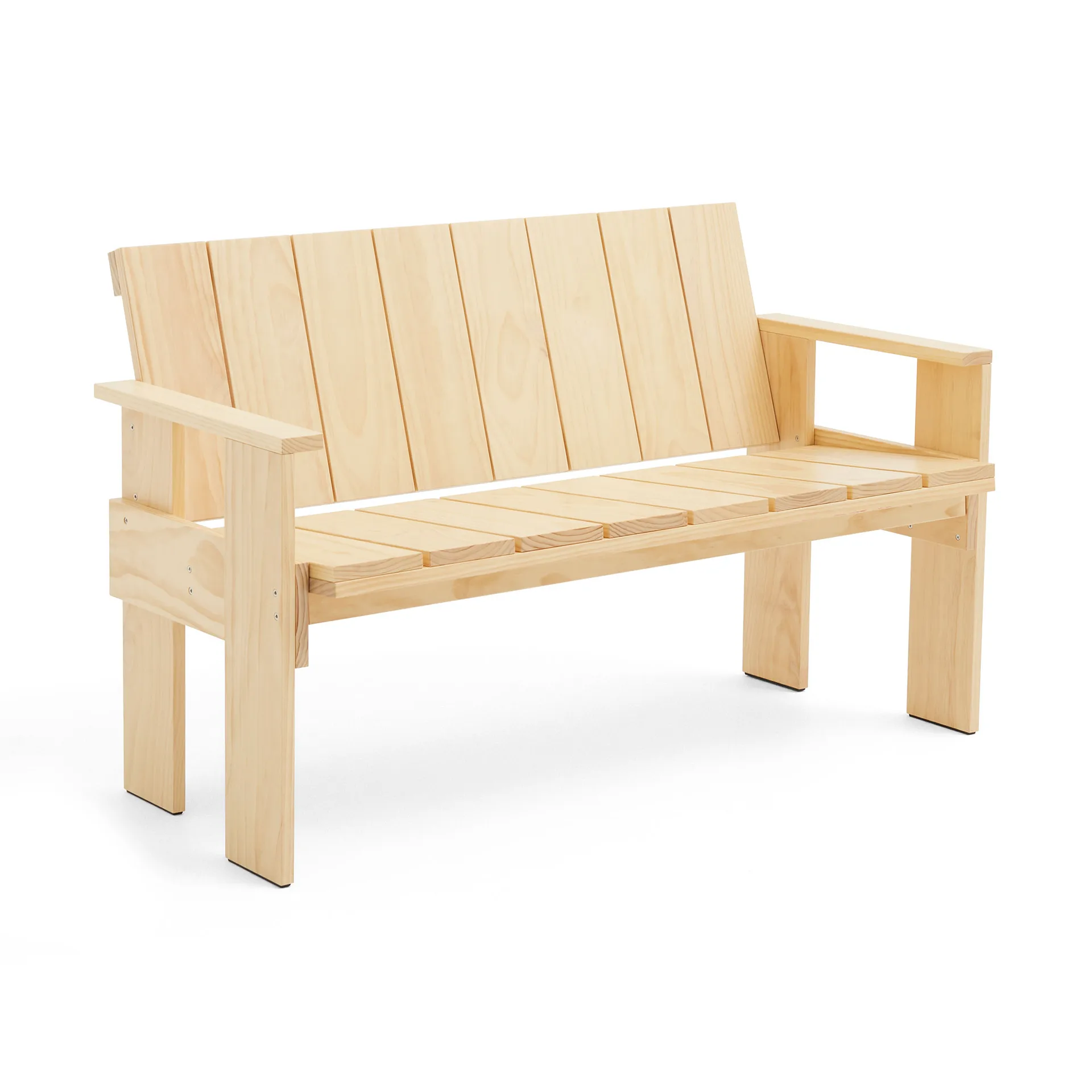 Crate Dining Bench Bank Kiefernholz lackiert, Klar HAY