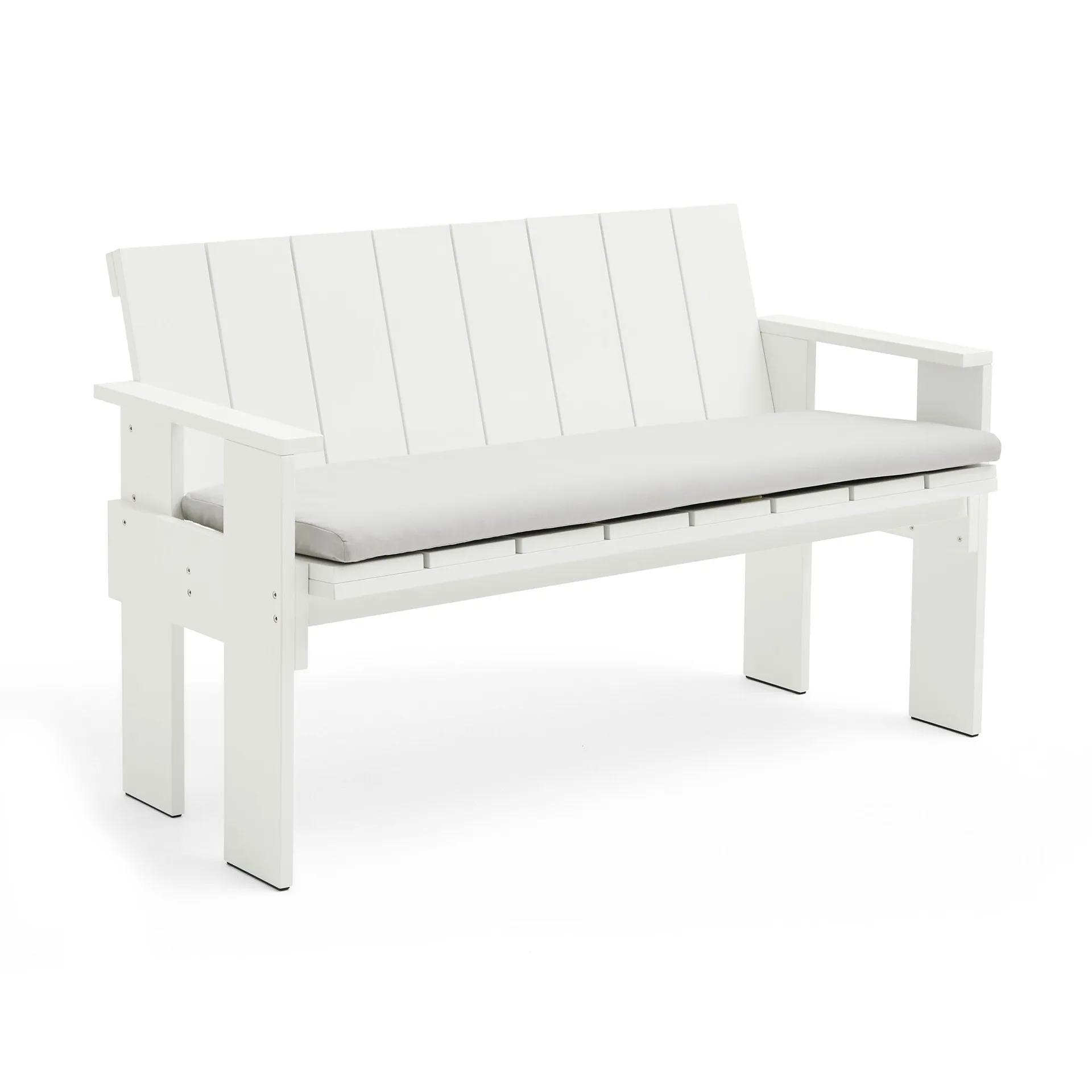 Crate Dining Bench Bank Kiefernholz lackiert, White HAY