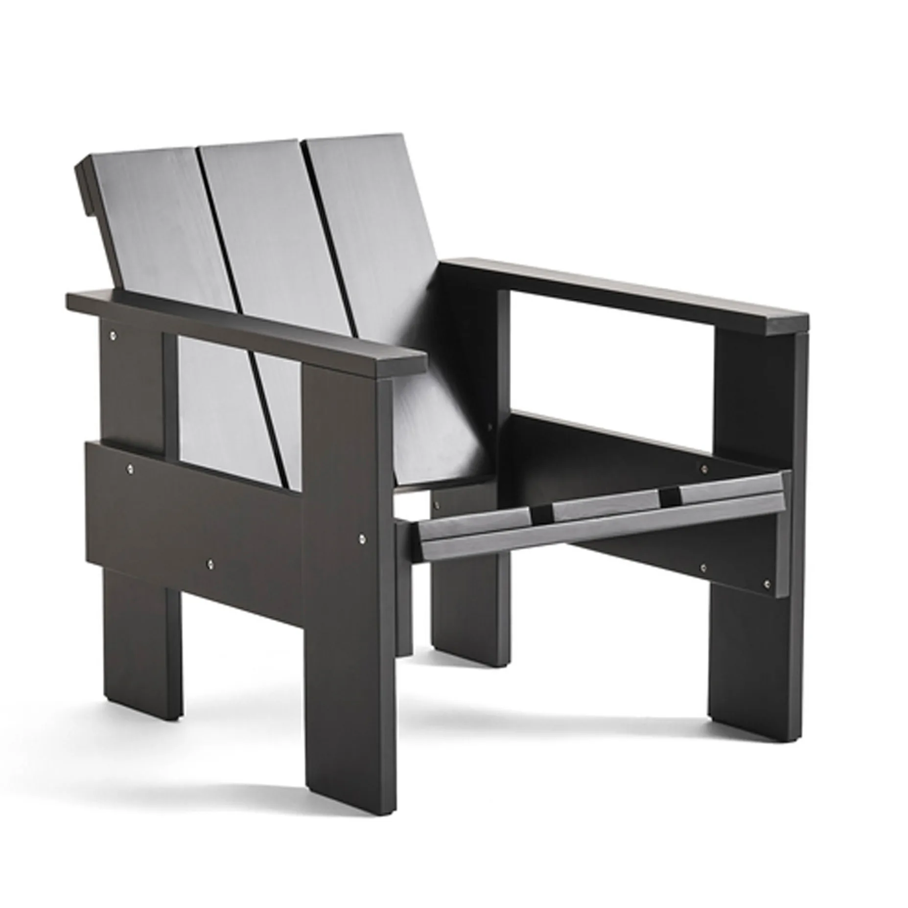Crate Lounge-Stuhl Kiefernholz lackiert, Black HAY