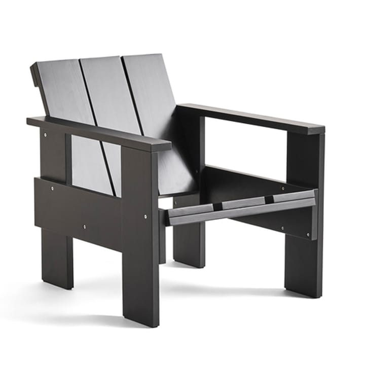 Crate Lounge-Stuhl Kiefernholz lackiert - Black - HAY