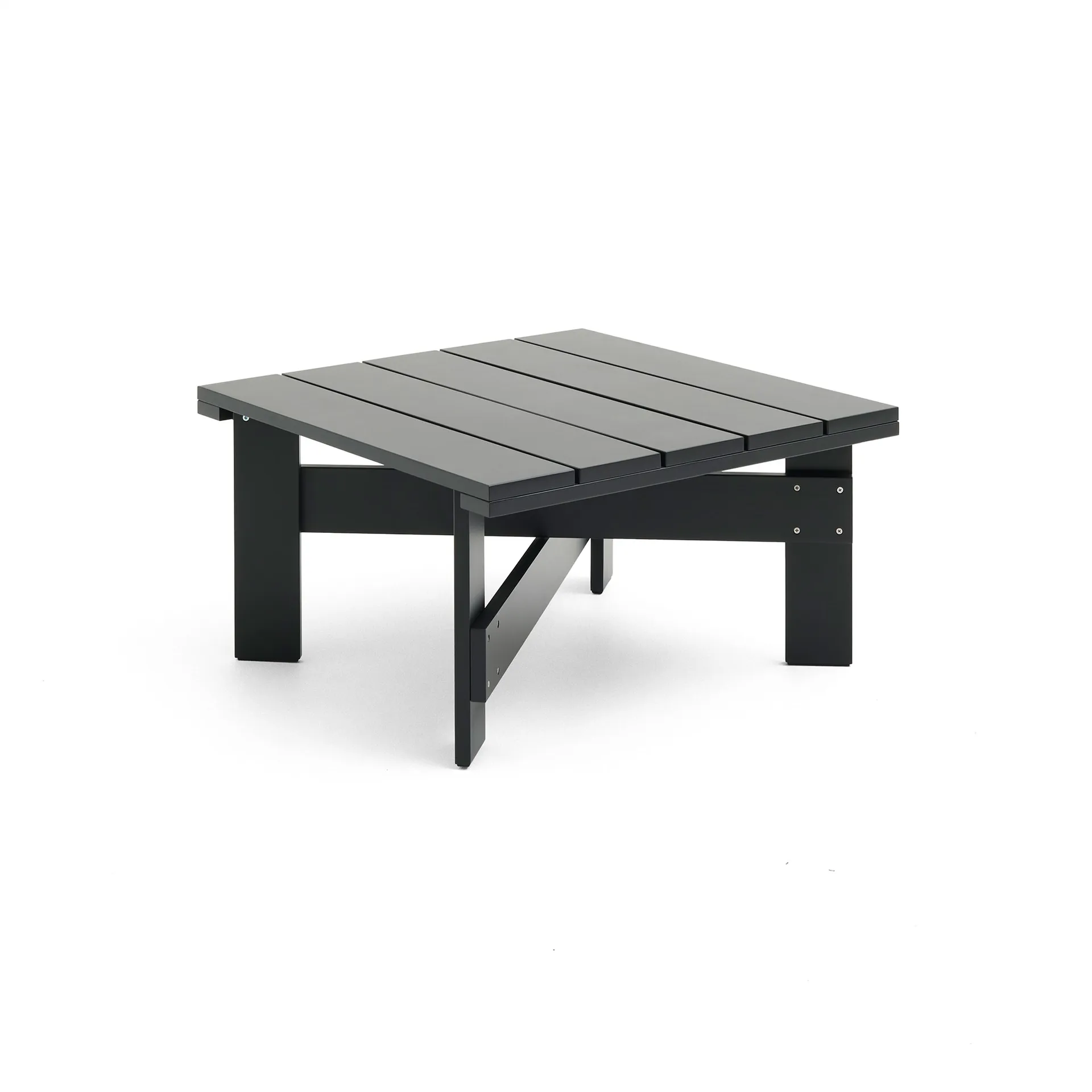 Crate Low table Tisch 75,5x75,5 cm Kiefernholz lackiert, Black HAY