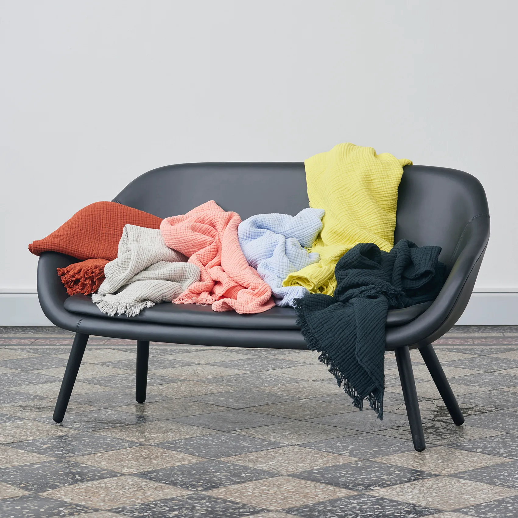 Crinkle Baumwolldecke 150 x 210cm, Grey HAY