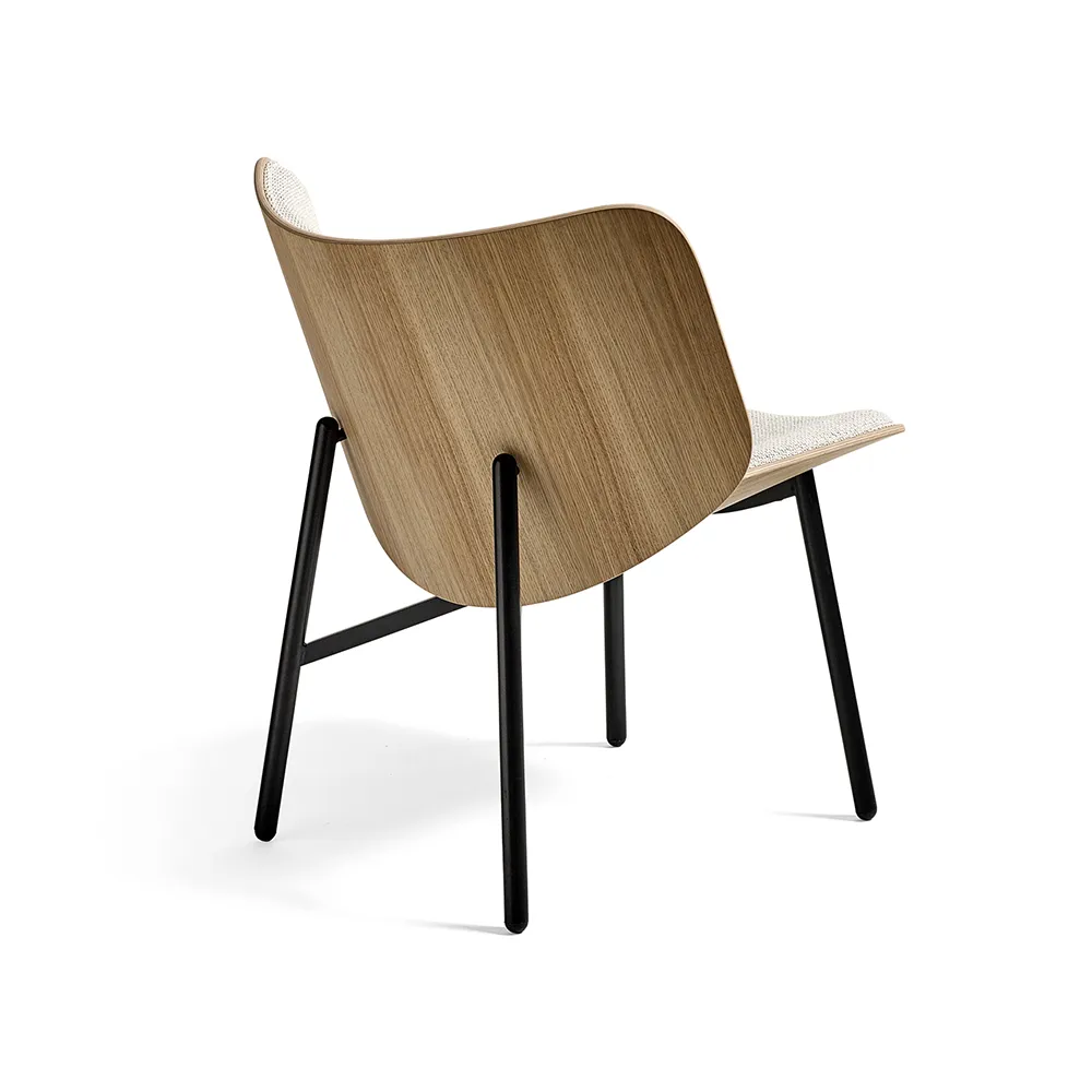 Dapper Loungesessel, Coda 100 white-Eiche-schwarzes Gestell HAY
