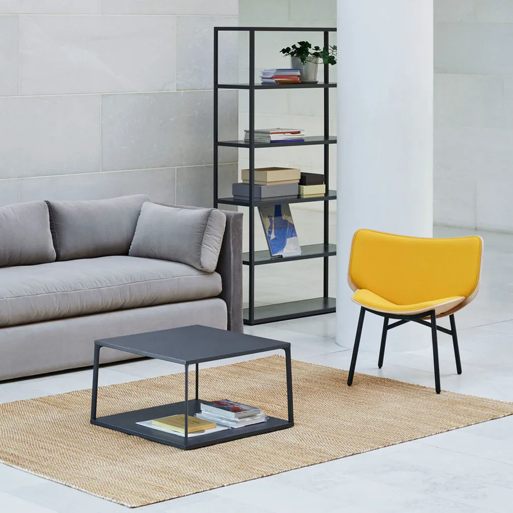 Dapper Loungesessel, Steelcut trio 446 yellow-Eiche-schwarzes Gestell HAY