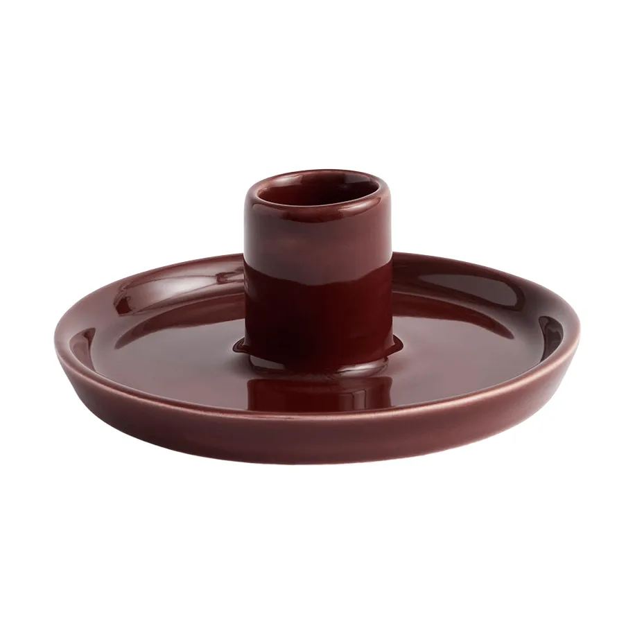 Disc Kerzenhalter, Chestnut brown, small, Ø10x4,8 cm HAY