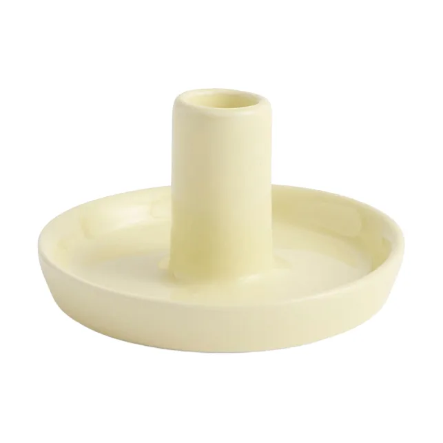 Disc Kerzenhalter - Lime white, Ø7x4 cm - HAY