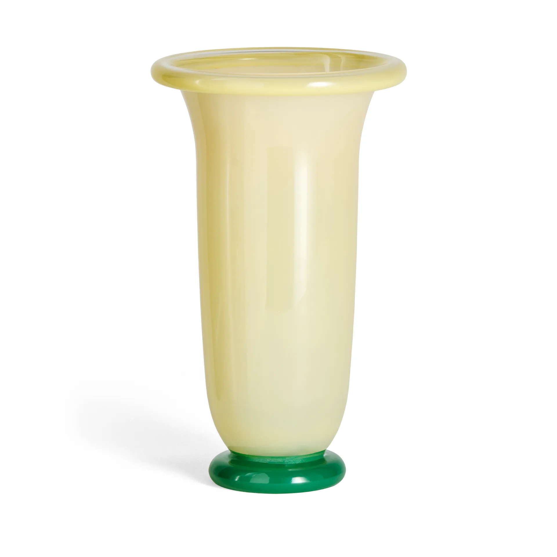 Empire Vase, Large Sand-lemon rim-green base HAY